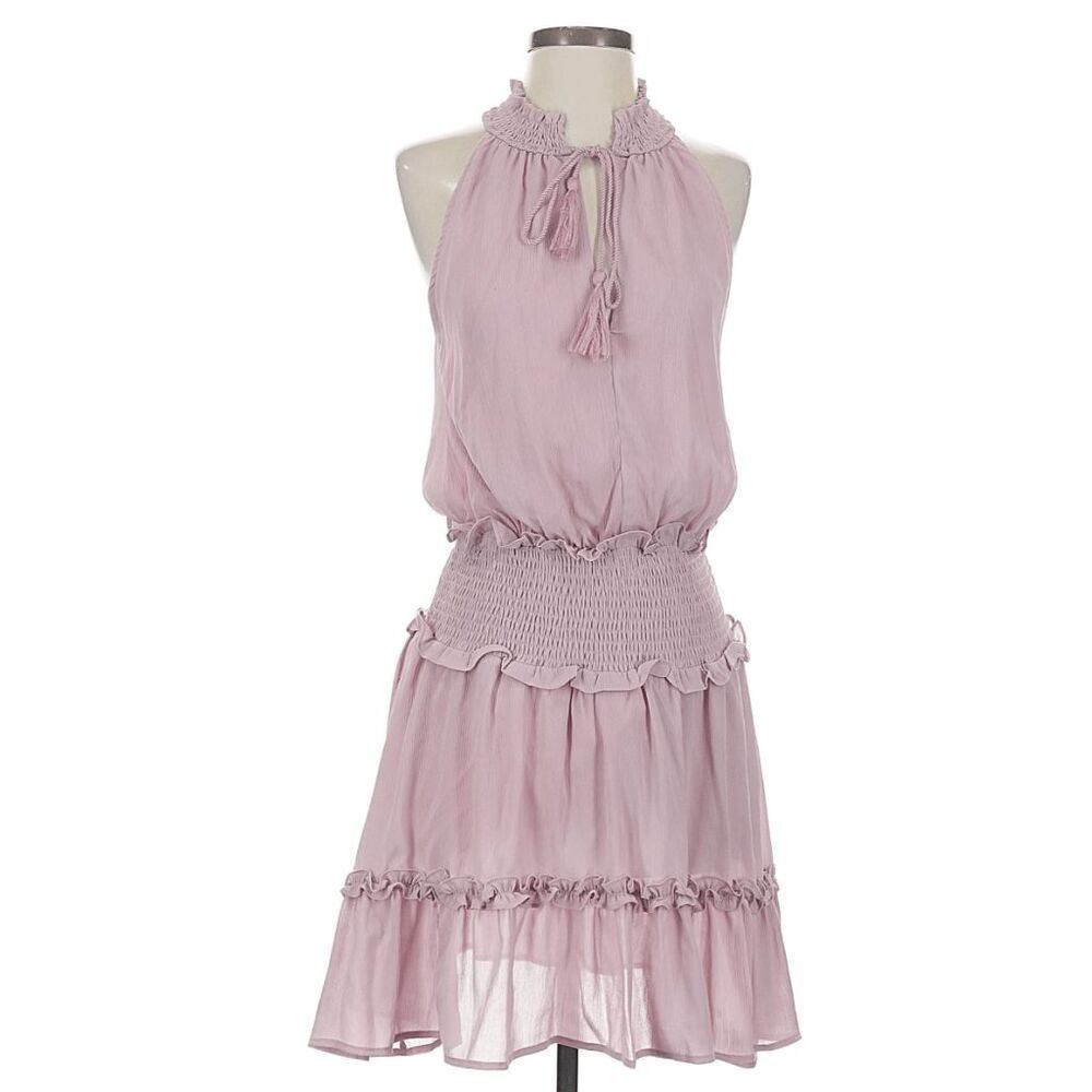 In the beginning Los Angeles pink chiffon tiered dress size Small
